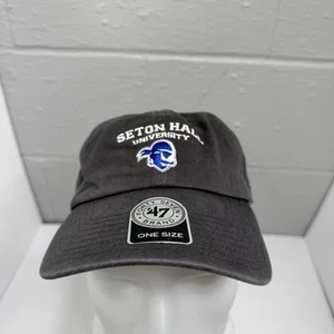 Seton Hall Piraten Mütze Kappe Herren Riemen hinten Metallverschluss grau bestickt Neu mit Etikett NCAA - Bild 1 von 11
