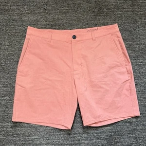Sunswell Performance Wear Anywhere Shorts Men 34 Salmon Pink Golf Beach Resort - Picture 1 of 8