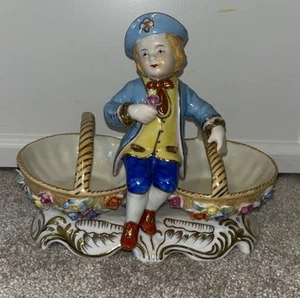 Antique KPM Figural Porcelain Double Basket Tidbit Dish - Picture 1 of 7