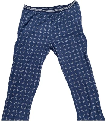 Michael Kors Para Hombres XL Pijama Salón Pantalones Azul Poliéster Suave Diseñador Foto 1 de 2