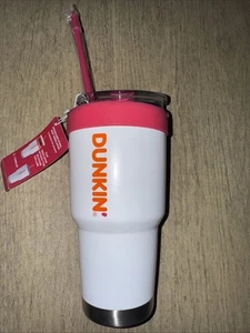 Dunkin’ Donuts vaso de acero inoxidable enfriador/aislador 28 oz doble uso - Imagen 1 de 7