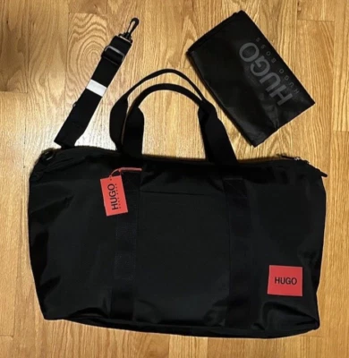 BOLSO DE VIAJE HUGO BY HUGO BOSS ETHON LOGOTIPO NEGRO 19"" X 14"" X 8,5"" Foto 1 de 4