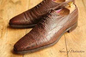 Joseph Cheaney Moc Croc Brown Leather Oxford Shoes Men's UK 10.5 US 11.5 EU 44.5 - Picture 1 of 10