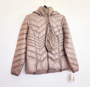 Chaqueta tampón acolchada rellena de plumón Michael Kors, topo, mediana (PEQUEÑOS DEFECTOS) - Imagen 1 de 16