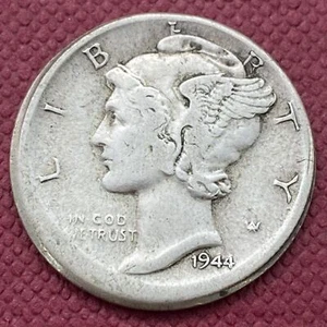 1944 D Mercury Dime 10c MINT ERROR - OFF CENTER Rare #41829 - Picture 1 of 2
