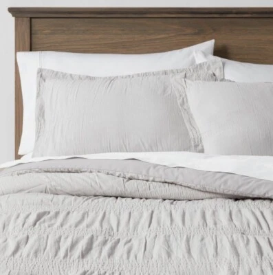 Threshold Comforter & Sham Set Light Gray king size bed - Image 1 of 4