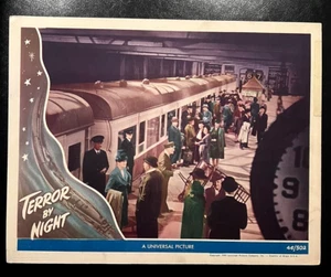 TESSERA HORROR BY NIGHT ORIGINALE 1946, RATONE DI BASILICO COME HERLOCK HOLMES - Foto 1 di 1