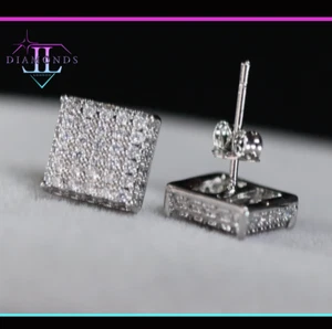 Herren Iced Out Ohrstecker, Silber Diamant Ohrstecker, Hip Hop Diamant Ohrstecker - Bild 1 von 5