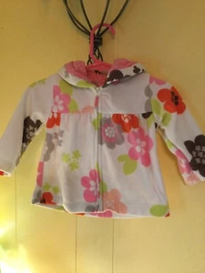Carters Baby Girl Fleece Zip Up Hoodie 9m - Picture 1 of 3