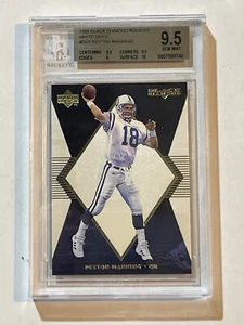1998 Peyton Manning 1358/2250 ROOKIE UD Black Diamond Wht Onyx #ON1 BGS 9.5 Pop2 - Picture 1 of 4