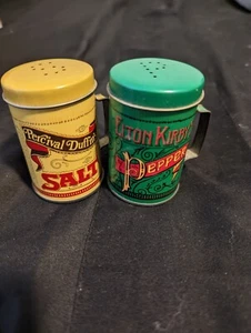 Salt & Pepper Elton Kirbys Percival Duffins Tin Can Corner Store Decor Cabin - Picture 1 of 3