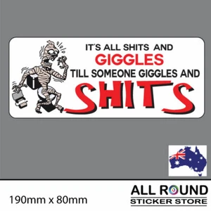 Funny Toilet Paper bumper sticker Shits and giggles - Picture 1 of 1