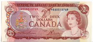 Bank of Canada 1974 $2 Two Dollars Replacement Note Lawson-Bouey *BA UNC - Picture 1 of 2