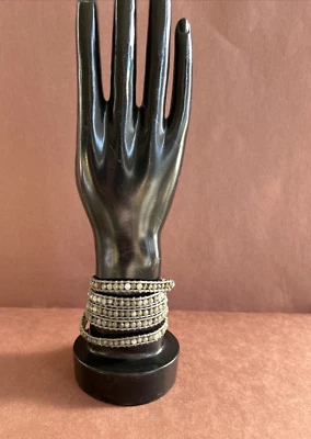 Pulsera envolvente de cordón gris Chan Luu con cuentas facetadas transparentes 32"-34" Foto 1 de 4