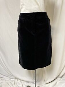 J. Crew Skirt Size 8 Black Corduroy Straight Cotton Stretch 31X23 Side Slit