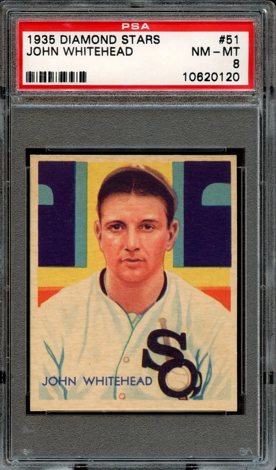BB - 1935 Diamond Stars - #51 - John Whitehead - PSA 8 - NM-MT - Image 1 of 2