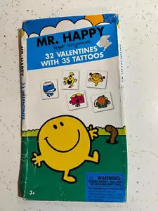 NOS Retro Mr HAPPY School Kids Elementary school Valentines + Tattoos - Picture 1 of 2