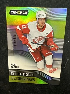 19-20 UD Synergy Hockey Green RC Exceptional Beginnings EB-4 Filip Zadina /999 - Image 1 of 2