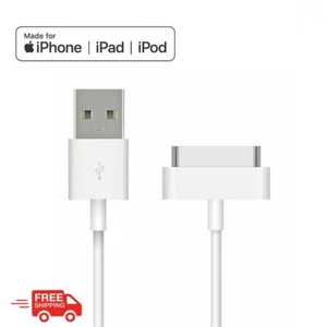 2x 30-Pin to USB Data Sync Charger Cable for iPhone 4S iPad iPod Classic Video - Picture 1 of 12