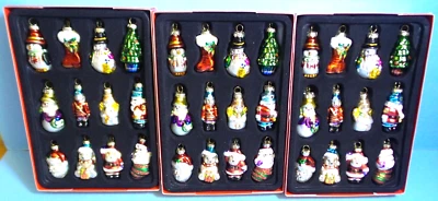Avon 2008 Juego de 12 Adornos de Vidrio Vacaciones de Navidad 3 Juegos TOTALMENTE NUEVO Foto 1 de 3