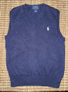 Polo Ralph Lauren Sweater Vest Size 6 Boy’s Dark Blue - Picture 1 of 3