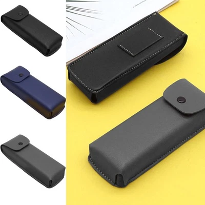 Funda de cuero y vidrio antiarañazos cuero PU suave gafas de lectura estuche educado Foto 1 de 4