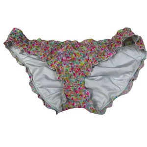 Y2K Victorias Secret freches Bikiniunterteil Größe Medium Rüschen Konfetti Pink 3140 - Bild 1 von 6