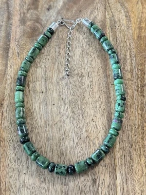 Jay King Mine Finds DTR Sterling Silver Ruby Zoisite Bead Necklace 18” - Image 1 of 4