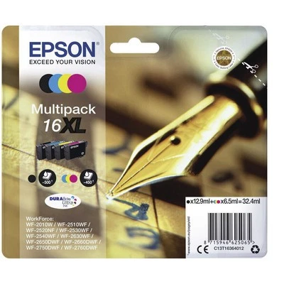 Cartuccia d'inchiostro multipack originale Epson 16XL T1636 per WF-2520nf WF-2530wf - Immagine 1 di 2
