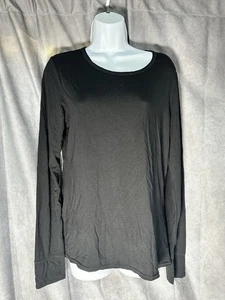 Camicia Cuddl Duds Climate Right donna L nera manica lunga girocollo elasticizzata - Foto 1 di 2