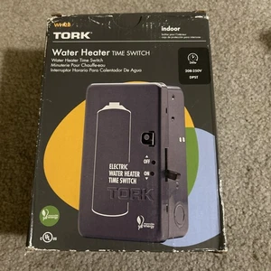 Interruptor de tiempo para calentador de agua Tork WH2B, interior, 40 A, 250 VCA, contactos DPST, 8-14 AWG - Imagen 1 de 7