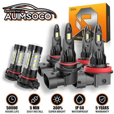 For Chevrolet Silverado 1500 2007-2015 6x Faros LED Hi/Lo + Bombillas antiniebla - Image 1 of 4