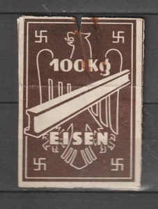 Germany Revenue Stamp Fiscal Swastika Gebuhrenmarke Eisenmarken 1949 100 kg - Picture 1 of 2