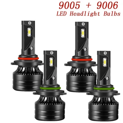 适用于 Geo Prizm 1993 - 1997 - 白色 LED 车头灯高低光束灯泡数量 4 — 第 1/4 张图片