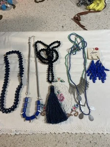 Bulk Lot Of 5 Necklace & Earring Jewellery Bundle - Blues - Picture 1 of 6