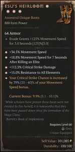 Esu's Heirloom 4GA Sorc Boots Season 9 SC D4 PS5 - Picture 1 of 1