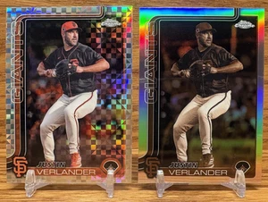 JUSTIN VERLANDER X-Fractor + Sepia Refractor LOT | 2025 Topps Chrome GIANTS #242 - Picture 1 of 2