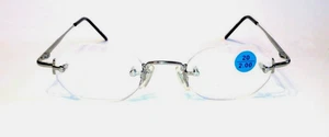 NWT Vintage 90's Octagon Shape Rimless Reading Glasses +1.50 (Gunmetal) - Picture 1 of 4