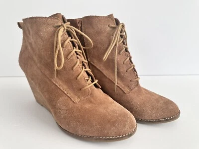 Женские сапоги Lucky Brand размер США 11M/EU 41 медовая замша на шнуровке осень удобные ЧИТАЙТЕ - Изображение 1 из 4