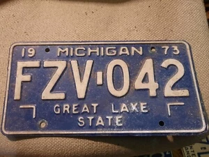 1973 Michigan Nummernschild FZV-042 - Bild 1 von 2