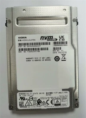 Kioxia (Toshiba) CD6 3.84TB U.2 SSD 2.5" KCD61LUL3T84 NVME Solid State Drive - Image 1 of 2