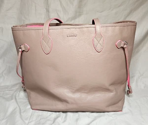 Lodis Leather Tote Handbag Gary Pink 2 Tone Large Work School Carryall Bag Purse - Picture 1 of 8