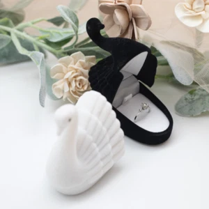 Swan Ring Box Jewelry Gift Engagement Wedding Proposal - Picture 1 of 7