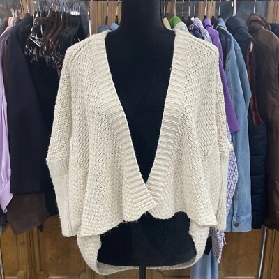 Женский бежевый кардиган American Rag свитер Airy вязаный хлопок с открытой передней частью - Изображение 1 из 4