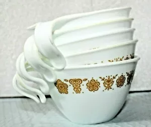 Tazas Pyrex Tazas Corelle Mariposa Oro Gancho Tazas Tazas Lote de 5 Excelente Estado - Imagen 1 de 7
