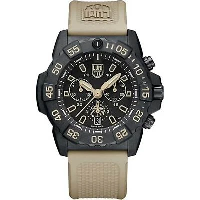 Reloj para hombre Luminox Navy Seal cronógrafo esfera negra correa beige 3590.NSF.SET Foto 1 de 4