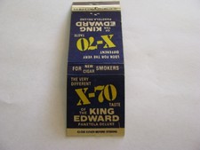 KING EDWARD CIGARS X-70 PANETELLA DELUXE MATCHBOOK COVER ADVERTISING