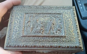 Antique Repousse Jennings Brothers Heavy Bronze Trinket /Jewelry Box Jb2735 - Picture 1 of 11