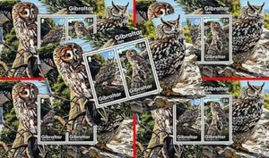 π GIBRALTAR 2020 OWLS / BIRDS S/S x5 Β£30.00 MNH RAPTORS, PREY $$ wholesale $$ - Picture 1 of 2