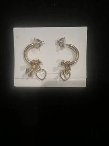 Princess House Vintage Kristall Creolen mit 2 Charms - Bild 1 von 1
